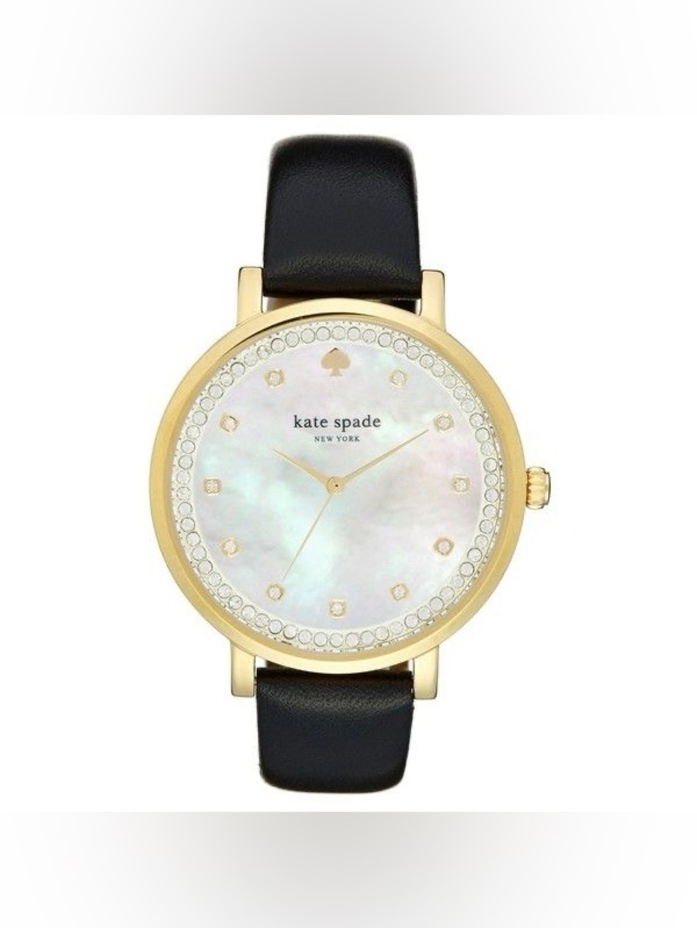 Kate Spade New York Monterey Glitz Watch Gold Mother of Pearl Leather KSW1206